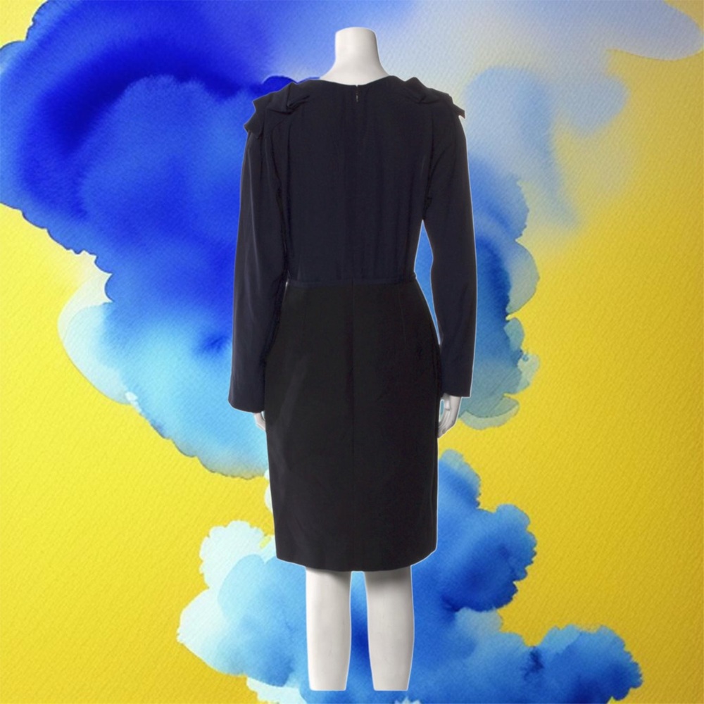 Fendi Black and Navy Silk Midi Dress - Picture 5 of 11